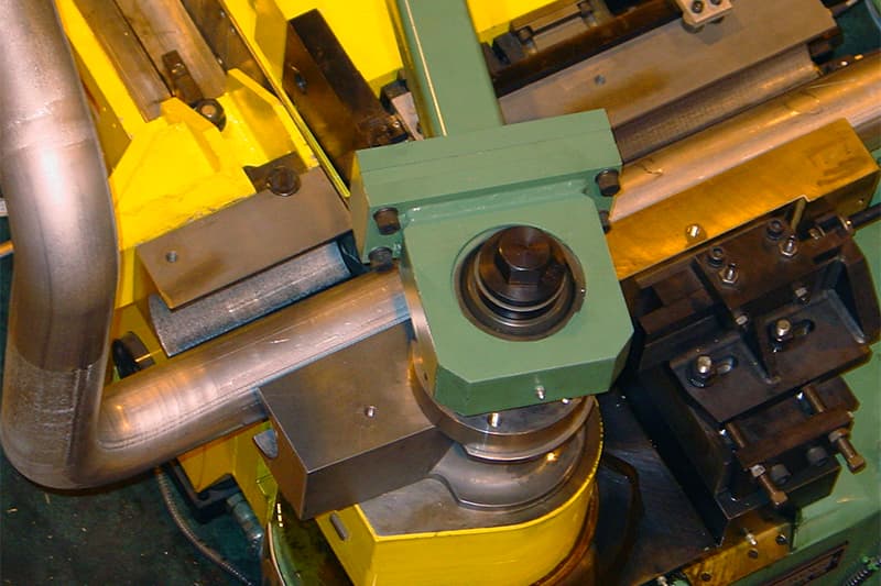 close up of a bending machine